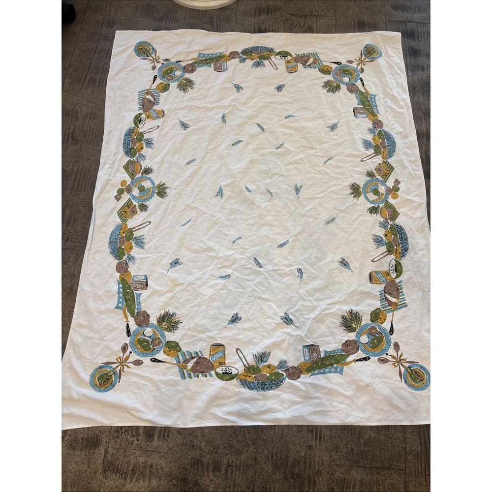 Mid-Century 1950S Mcm Tablecloth 64x51